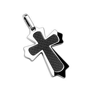 Крест малый с черным карбоном 