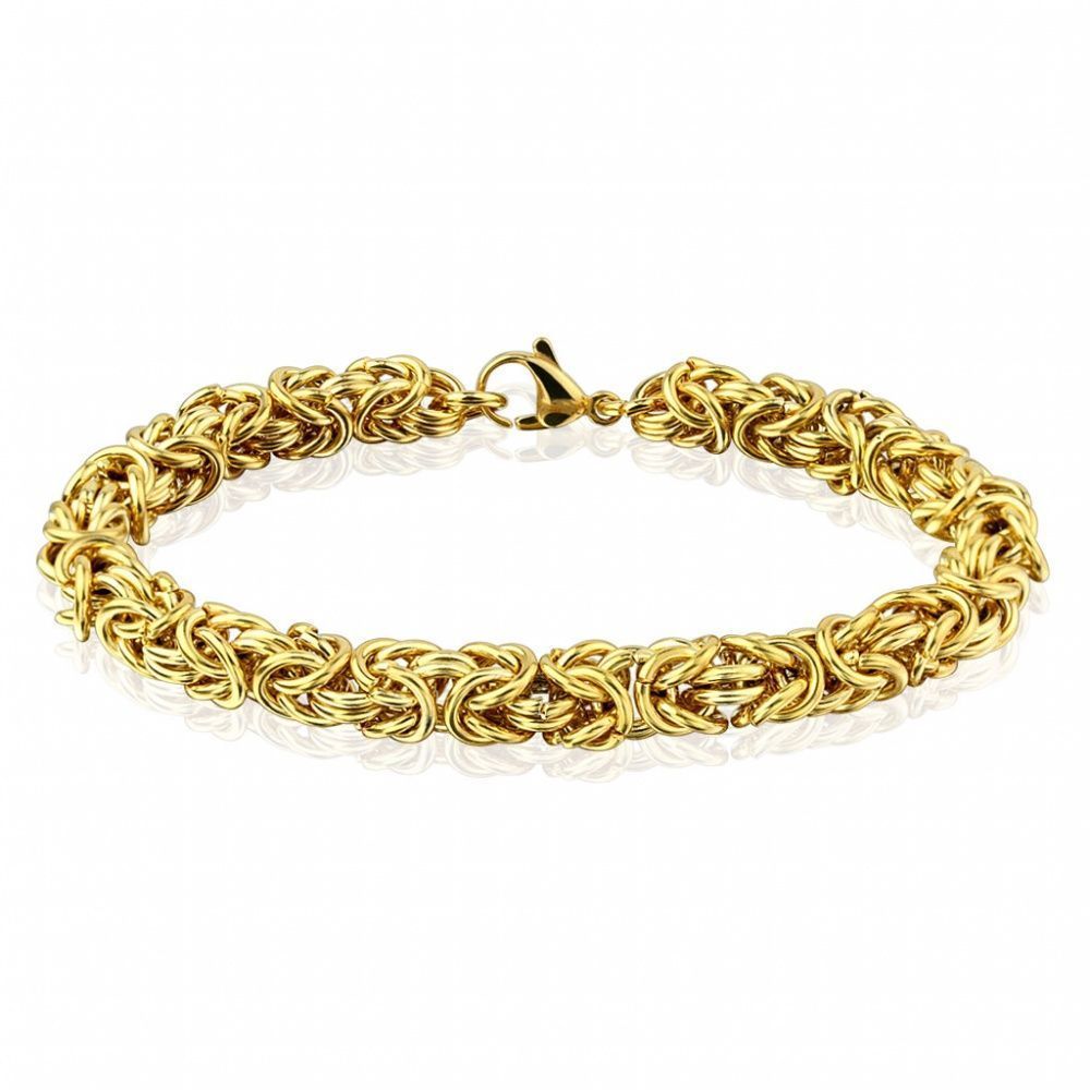 Браслет византийское плетение цвет золотой
