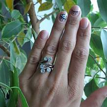 Изображение кольцо женское с лозой из 5 крупных цирконов spikes KL-000689