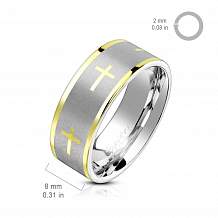 Изображение кольцо с крестами под золото spikes KL-001499