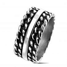Изображение кольцо с двойным плетением цепи spikes KL-001487