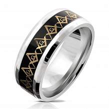 Изображение кольцо с масонскими знаками spikes KL-001470
