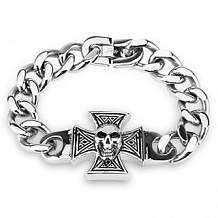 Изображение браслет с кельтским крестом и черепом spikes BR-000583
