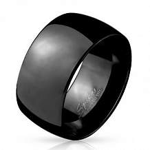 Изображение кольцо широкое купольной формы черное spikes KL-001452