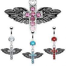 Изображение пирсинг для пупка крест с крыльями ангела 1 шт  spikes PR-000148, PR-000155, PR-000176, PR-000191