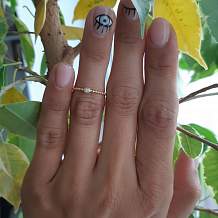 Изображение кольцо с позолоченным покрытием и опалом spikes KL-001398