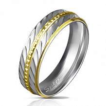 Изображение кольцо рифленое двухцветное spikes KL-001444