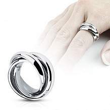 Изображение кольцо женское стальное тройное spikes KL-000495