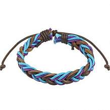 Изображение браслет плетеная косичка в синих и голубых тонах spikes BR-000295