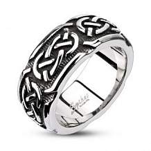 Изображение кольцо литое с непрерывным кельтским рисунком spikes KL-000923