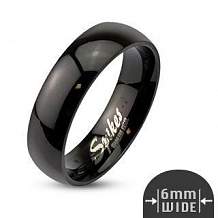 Изображение кольцо стальное с черным покрытием традиционное обручальное spikes KL-000249
