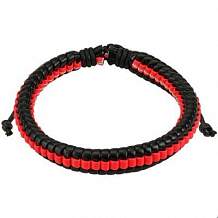 Изображение браслет плетеный с ярко красной полосой spikes BR-000271