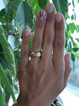 Изображение кольцо женское переплетенные трехцветные кольца spikes KL-000899