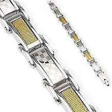 Изображение браслет с вставкой из золоченого стального жгута spikes BR-000456